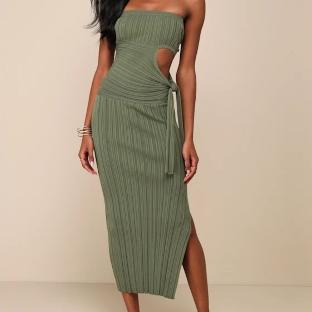 Lulu's Green Strapless Bodycon Dress Casual